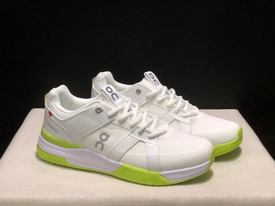 On The Roger Clubhouse Pro Sneakers White Neon Yellow