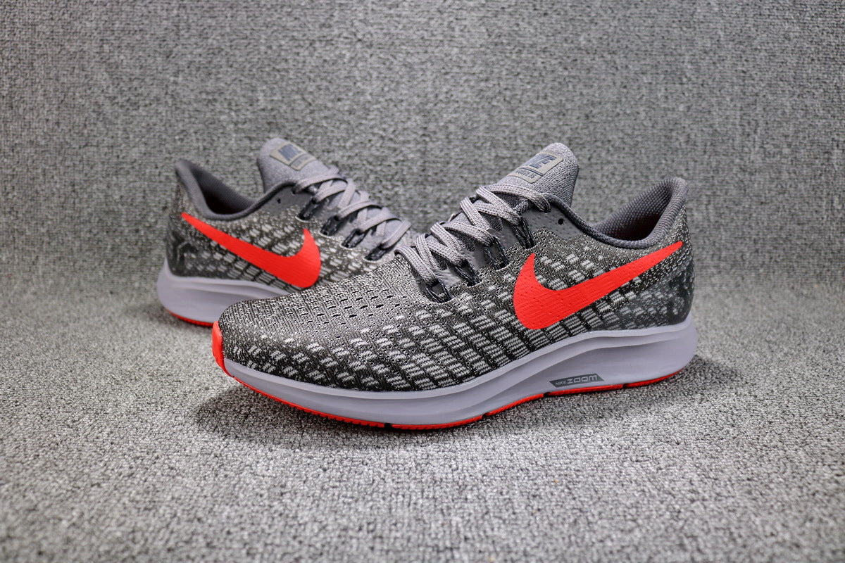 Nike Air Zoom Pegasus 35 Running Shoes, Grey/Crimson 942851-006