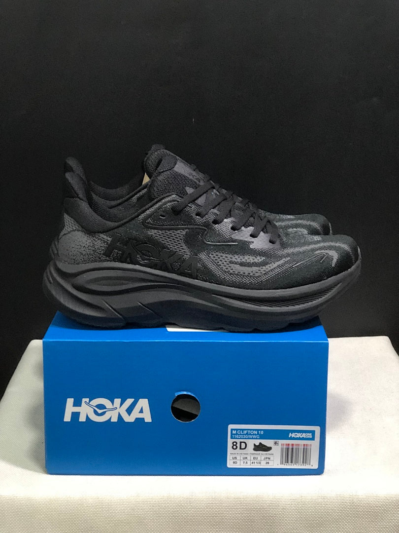 HOKA Clifton 10 Black Running Sneakers