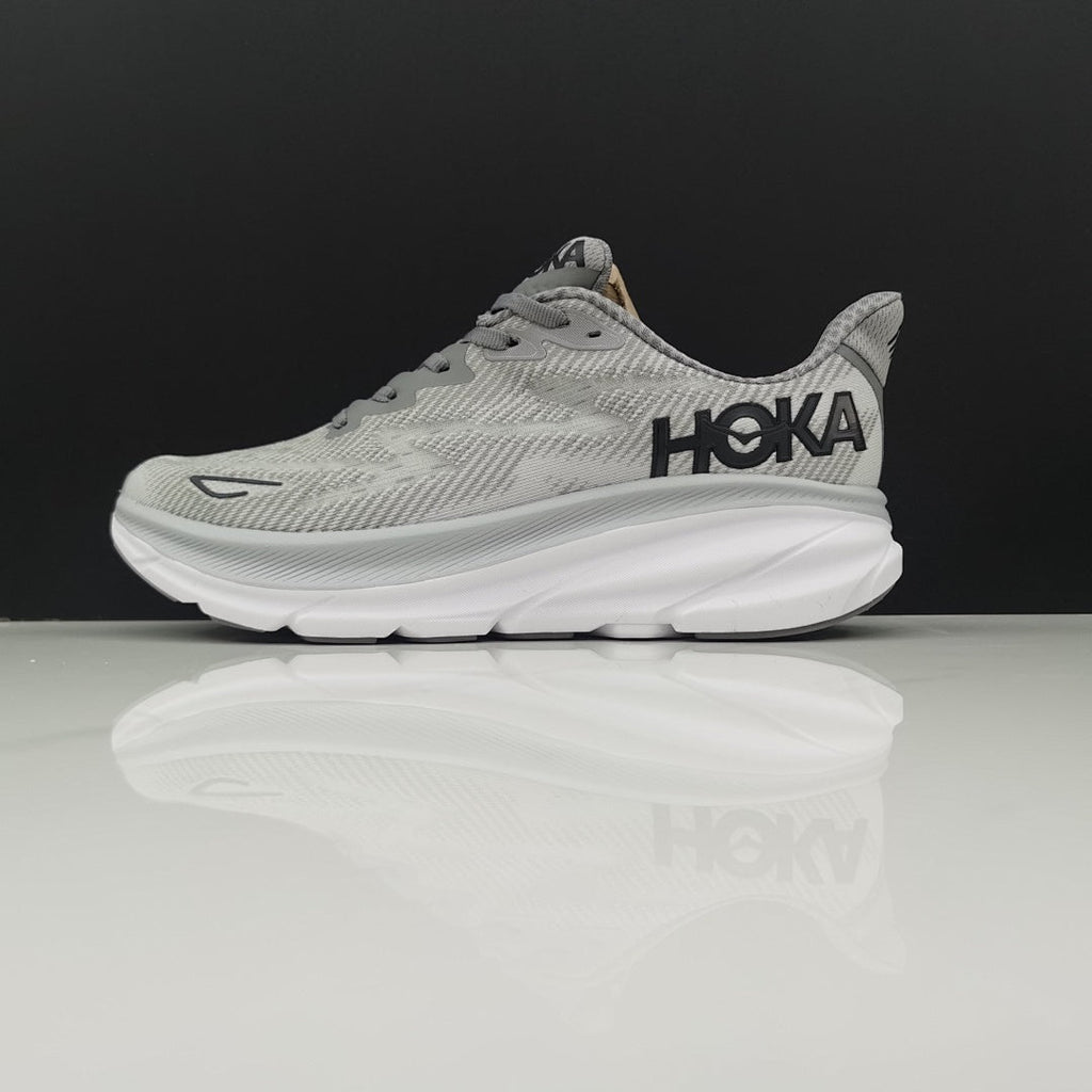 HOKA Clifton 9 Gray Running Shoes