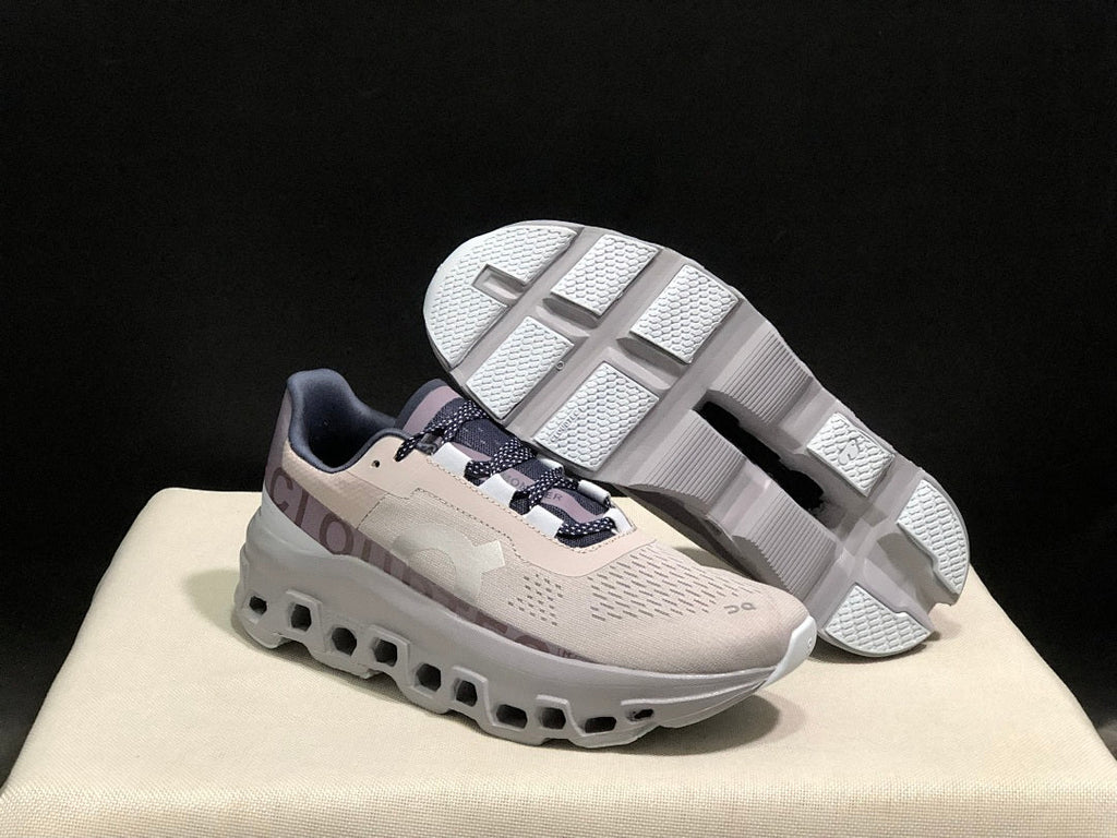 On Cloudmonster Sneakers in Gray and Purple