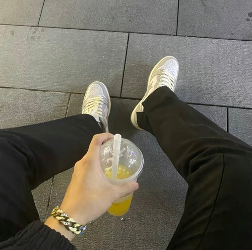 A BATHING APE BAPE Court Sta Low Sneakers White Grey