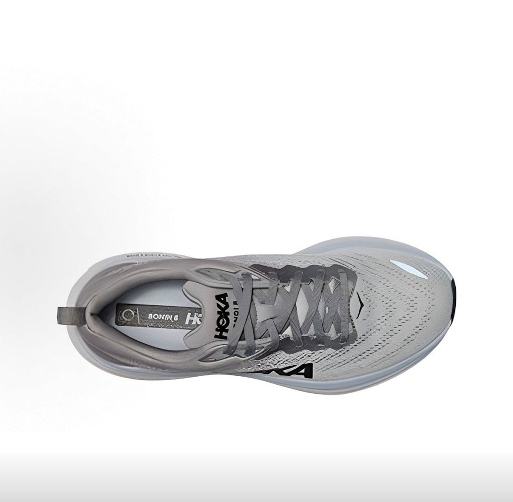 HOKA Bondi 8 Running Shoes in Gray and Black