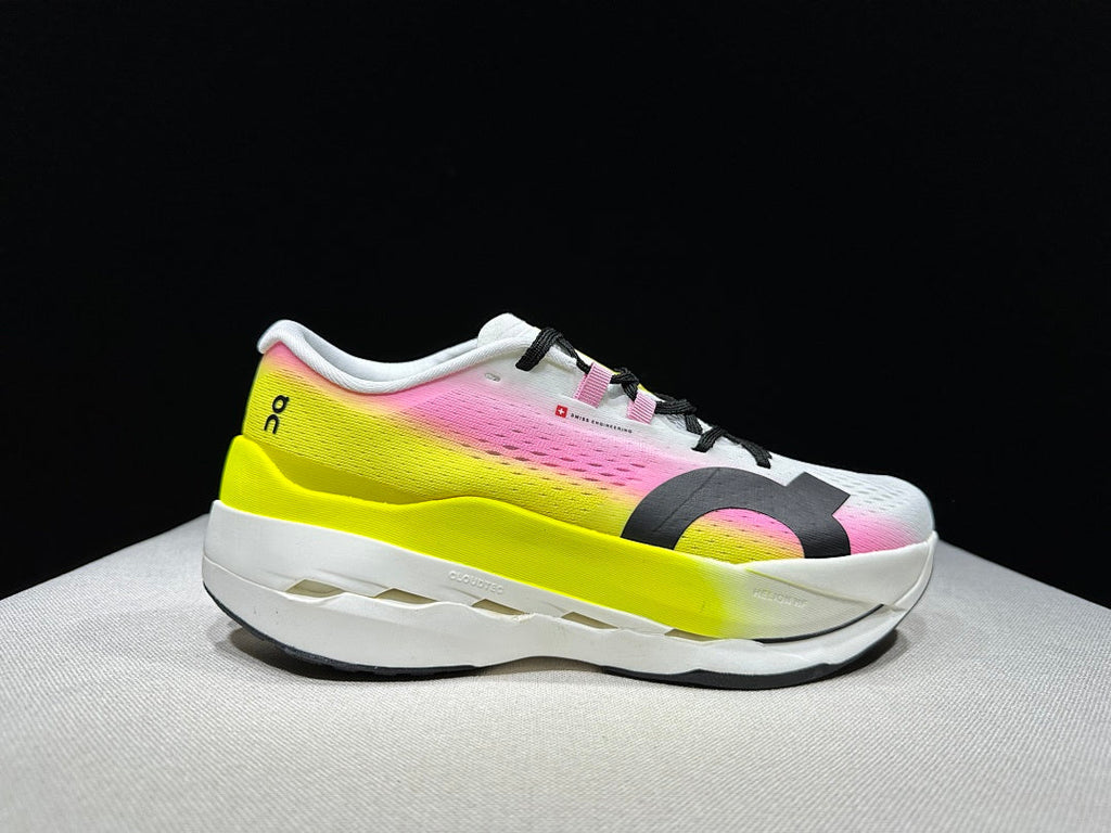 On Cloudboom Max Running Shoes, White Pink Yellow