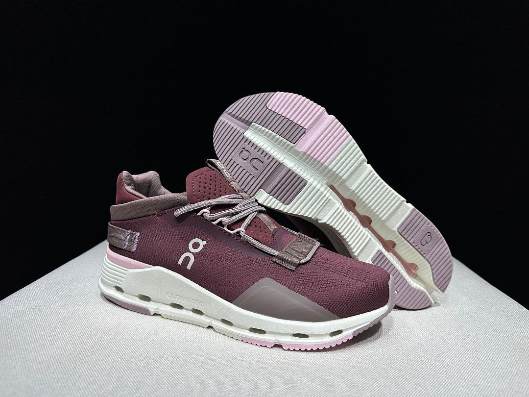 On Cloudnova 2 Sneakers in Maroon and Peony