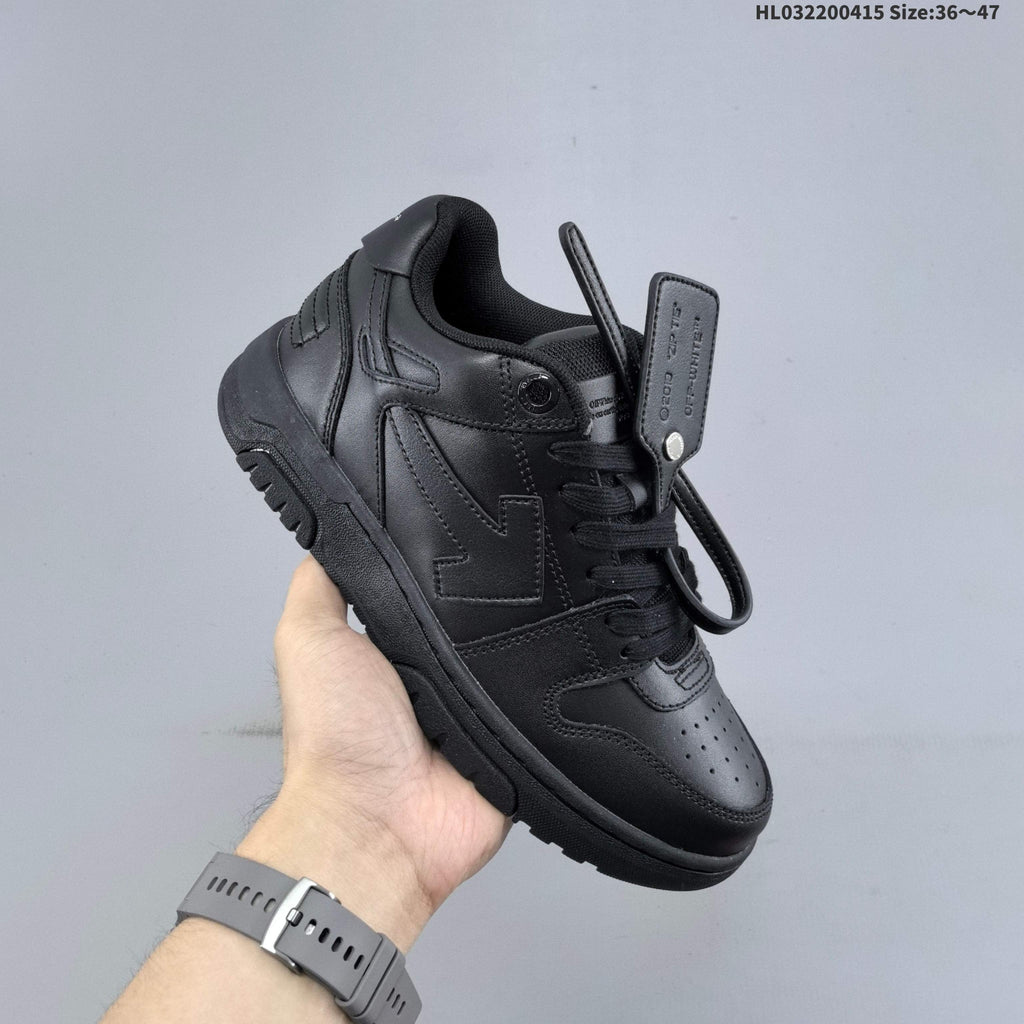 Off-White Out of Office Low-Top Sneakers, Black and White