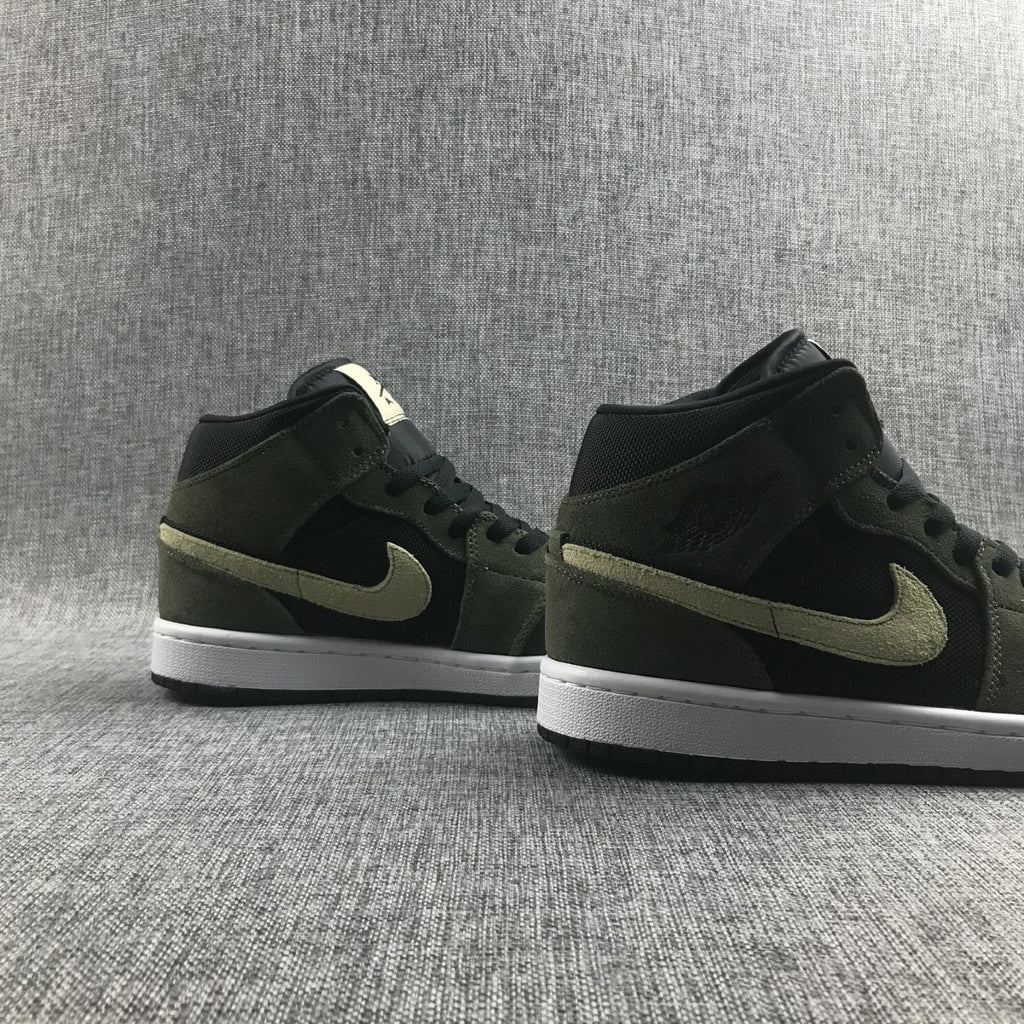 Air Jordan 1 Mid Sneakers Olive Green BQ6472-030