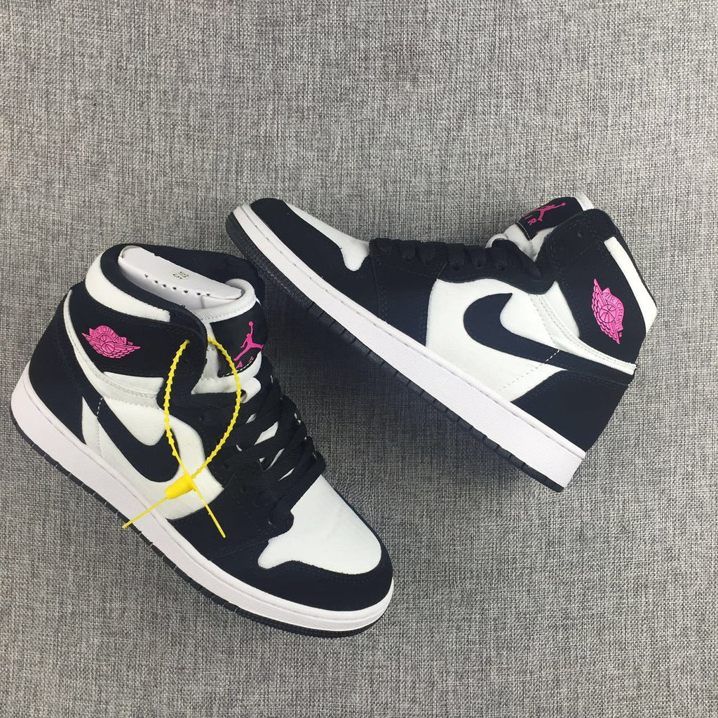Jordan Air Jordan 1 High Black White Pink Sneakers