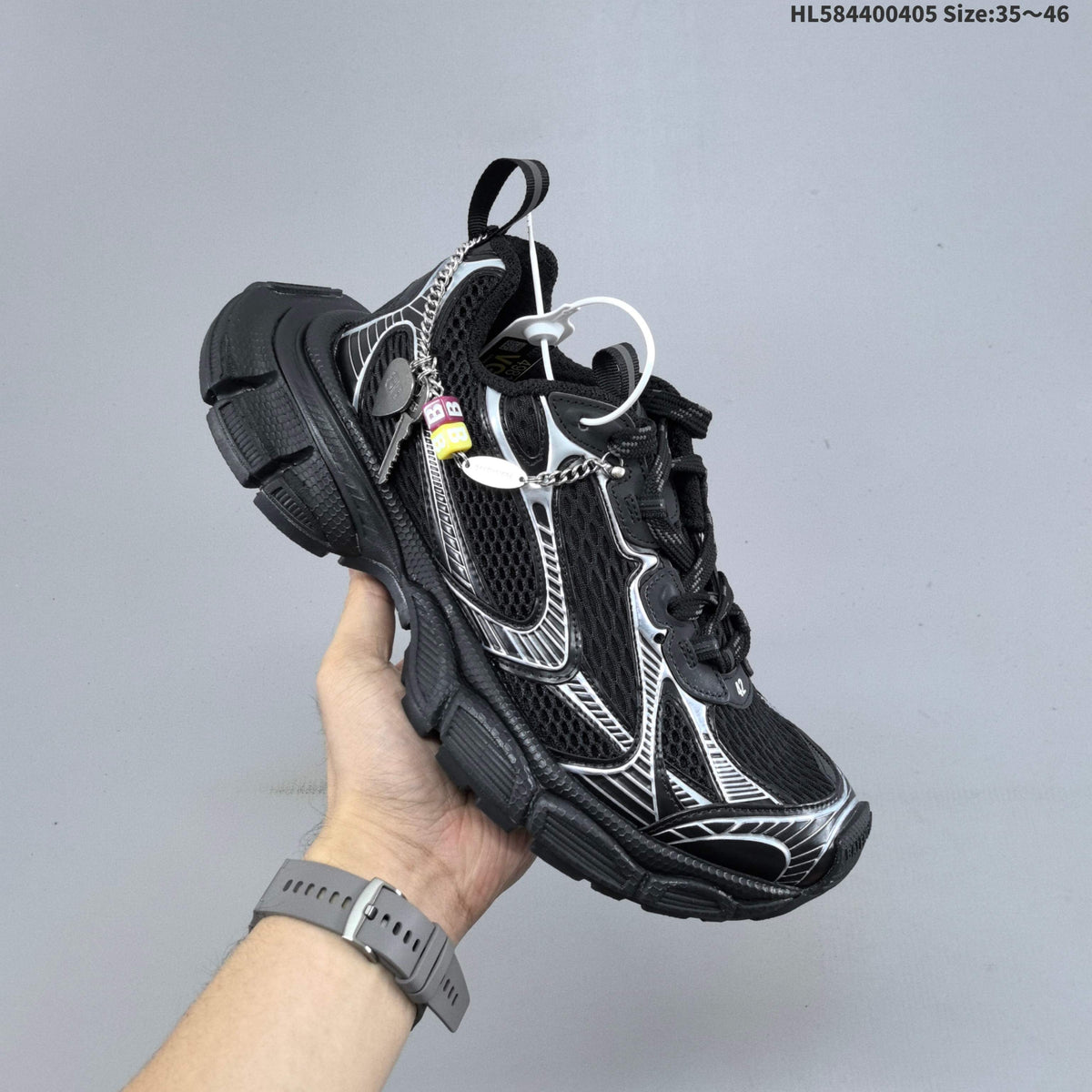 Balenciaga Phantom Sneakers in White and Metallic Gold