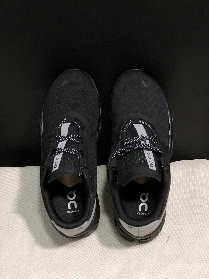 On Cloud X Sneakers in Black and Silver
