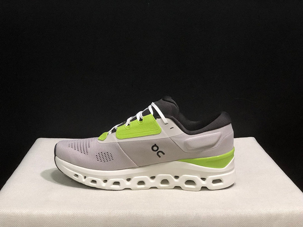 On Cloudstratus 3 Running Shoes, White Grey Green
