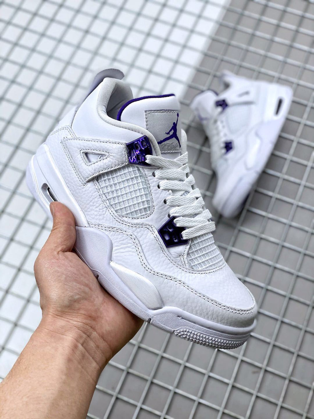 Jordan Air Jordan 4 Court Purple White and Purple Sneakers