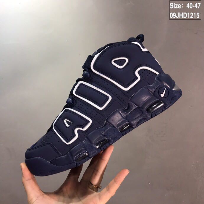 Nike Air More Uptempo Sneakers, Midnight Navy and White