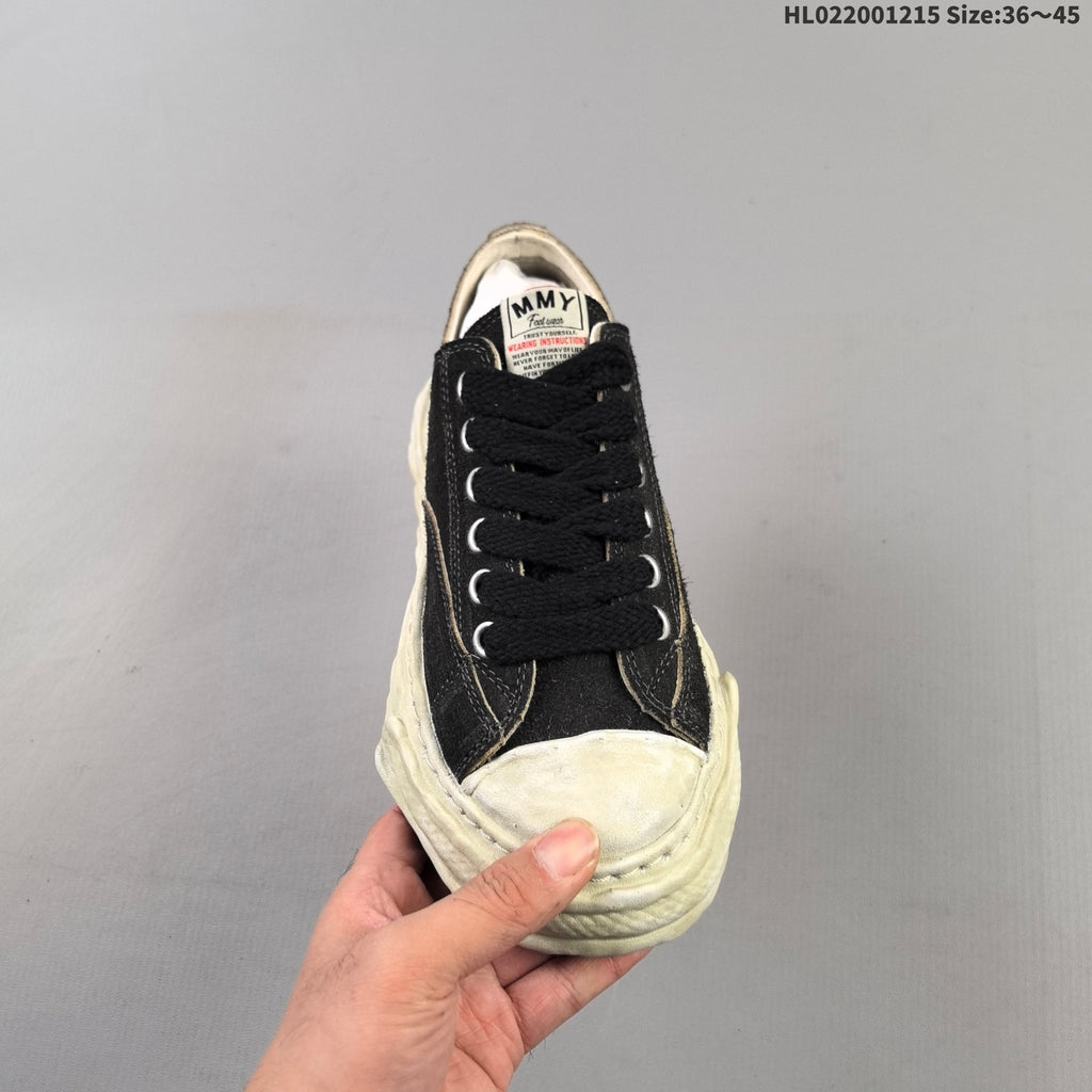 Maison Mihara Yasuhiro Original Sole Canvas Low Sneakers, Black