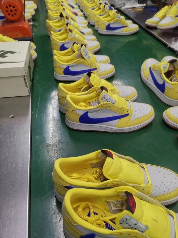 Jordan 1 Low Canary Yellow and Blue Sneakers DZ4137-700