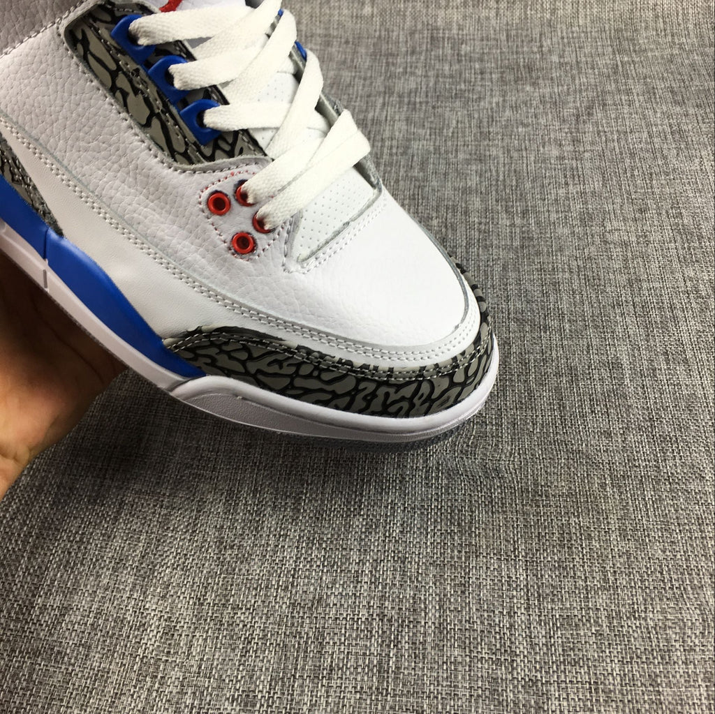 Air Jordan 3 Retro White and Blue Women's Sneakers