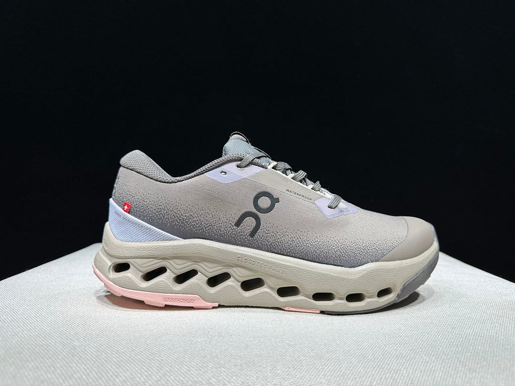 On Cloudsurfer Trail 2 Waterproof Trail Shoes Pink/Brown Grey