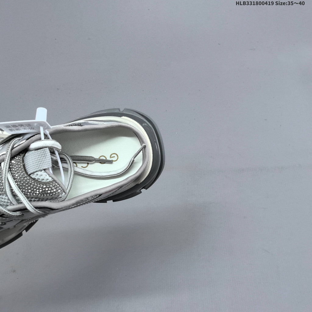 GCDS Silver Lace-Detail Backless Sneakers