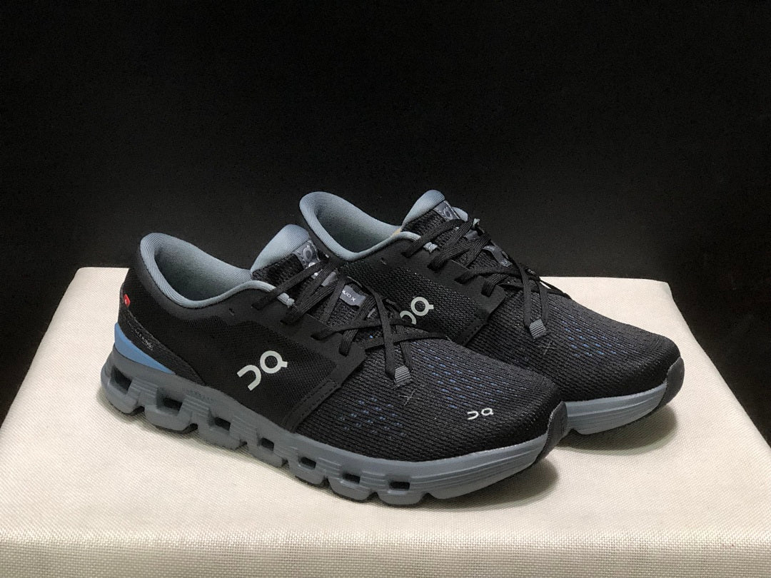 On Cloud X 4 Sneakers in Black and Blue