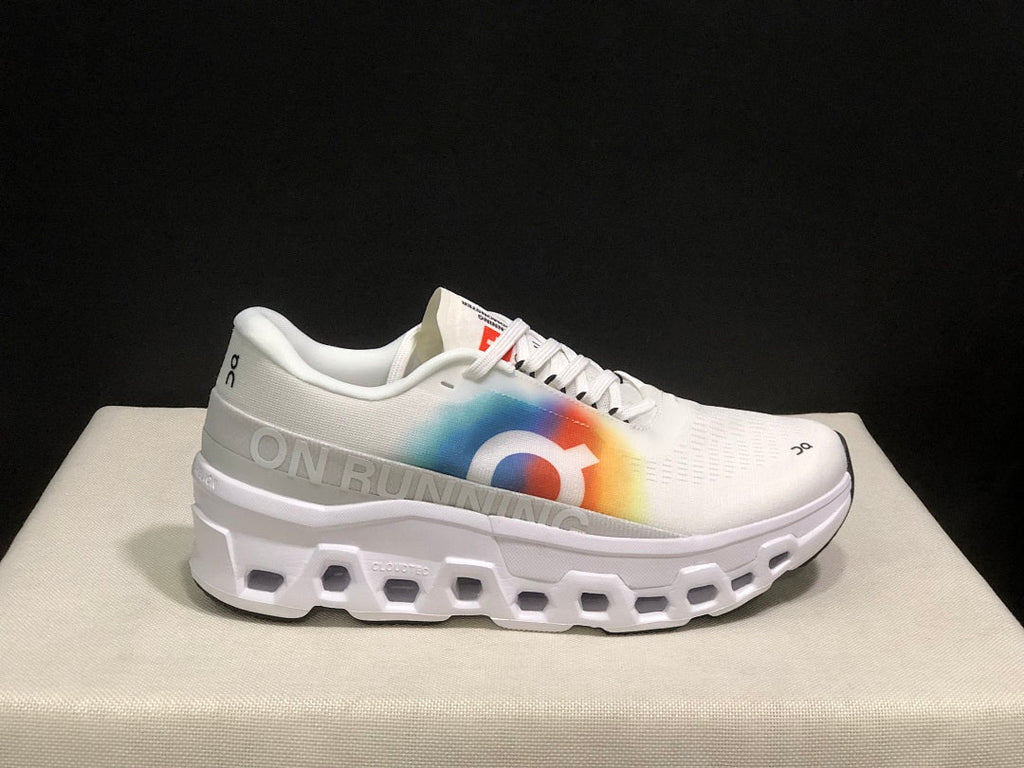 On Cloudmonster 2 White Rainbow Running Shoes