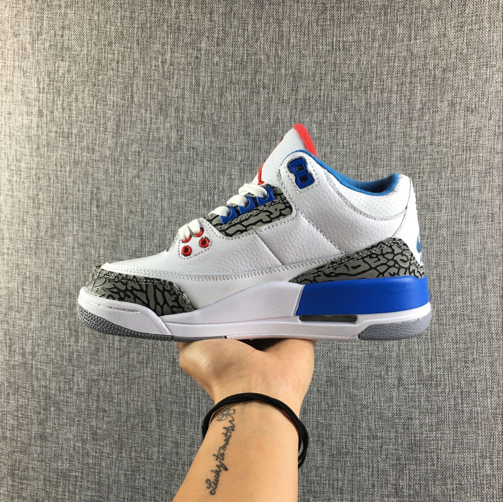 Air Jordan 3 Retro White and Blue Women's Sneakers