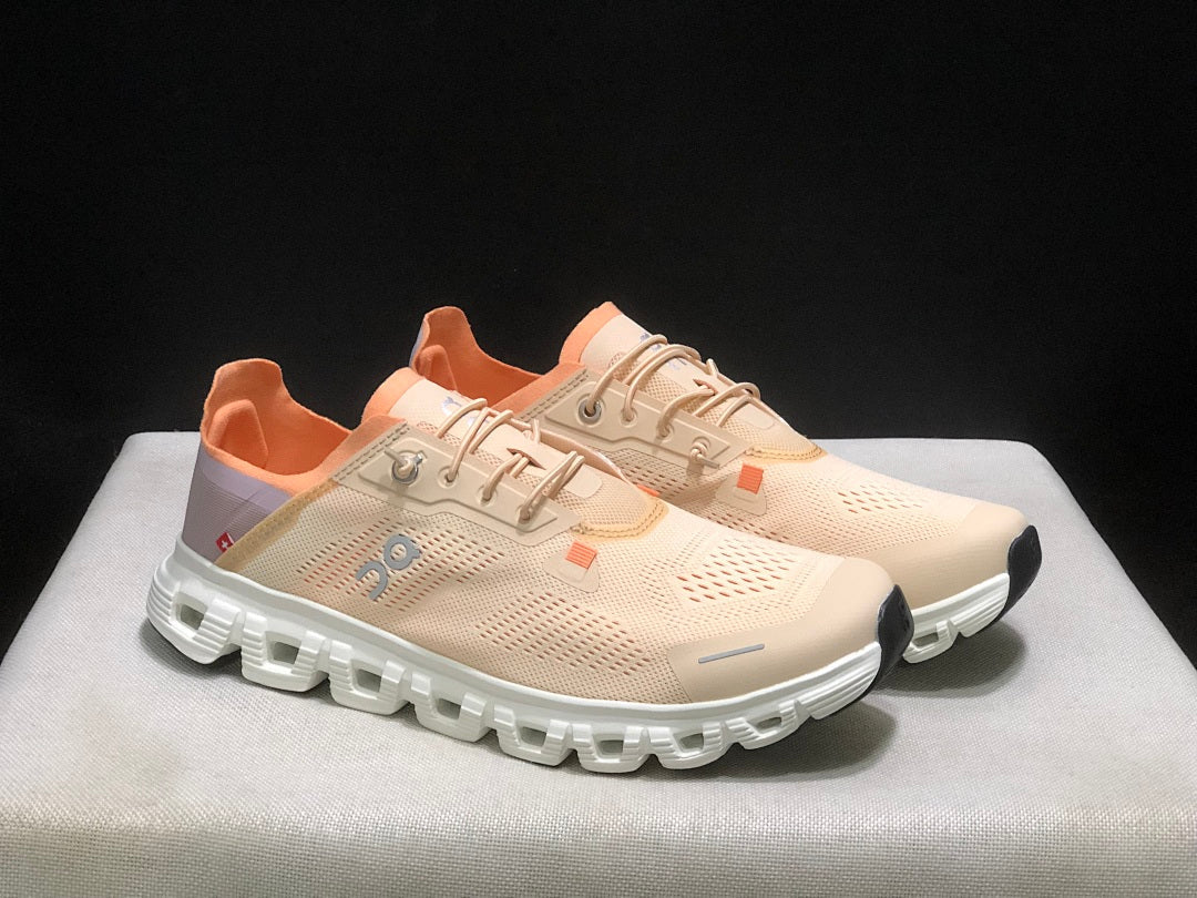 On Cloud 6 Coast Sneakers, Cream and Orange