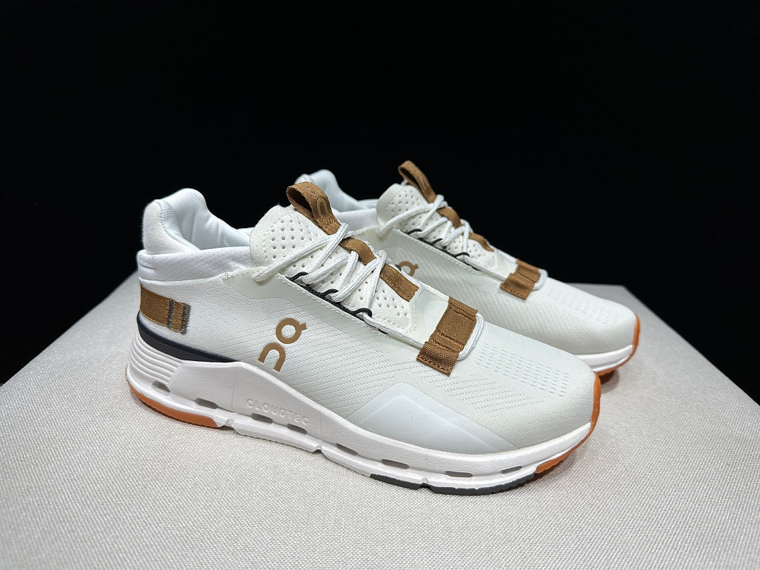 On Cloudnova 2 Sneakers, Ivory and Brown