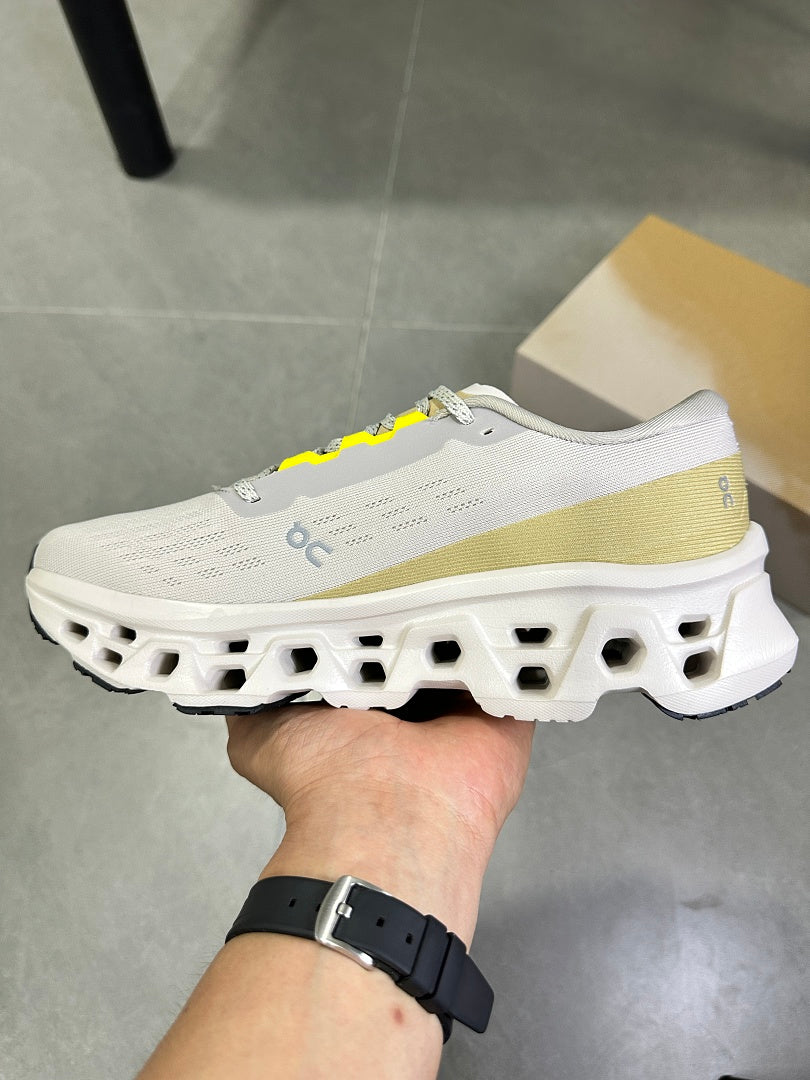 On Running Cloudmonster Running Shoes, Ivory Yellow