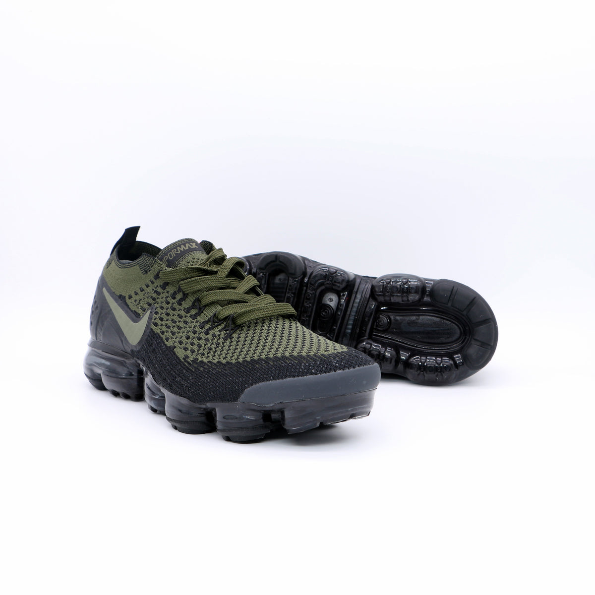 Nike Air VaporMax Flyknit Sneakers, Olive Black, 942842-0089
