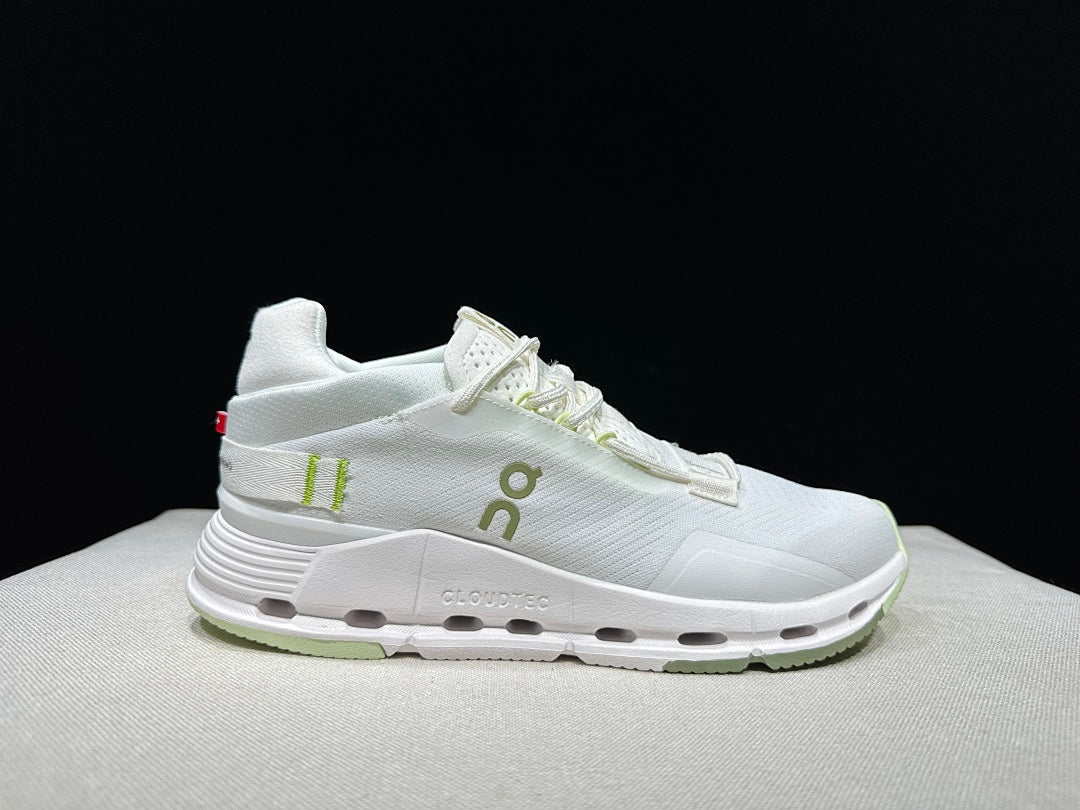 On Cloudnova 2 Sneakers in White and Sage