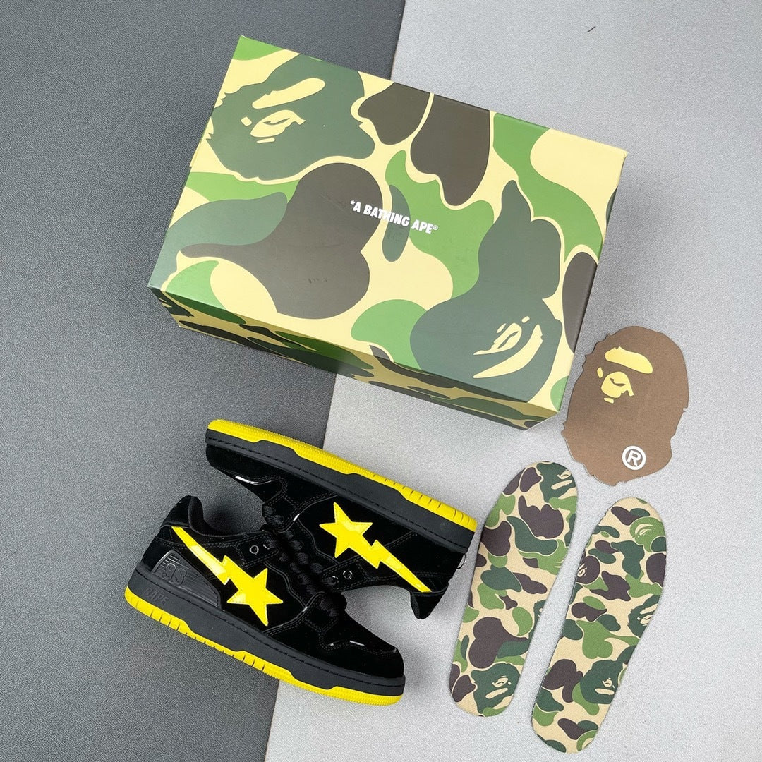 A Bathing Ape SK8 Sta Sneakers Black Yellow