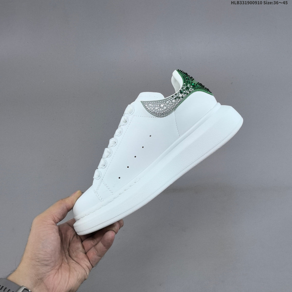 Alexander McQueen Oversized Low-Top Sneakers with Crystal Heel