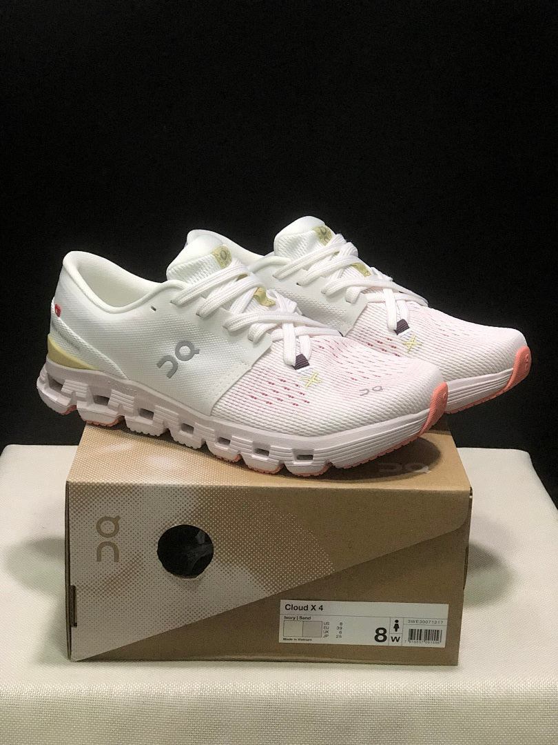 On Cloud X 4 Sneakers White Yellow Pink
