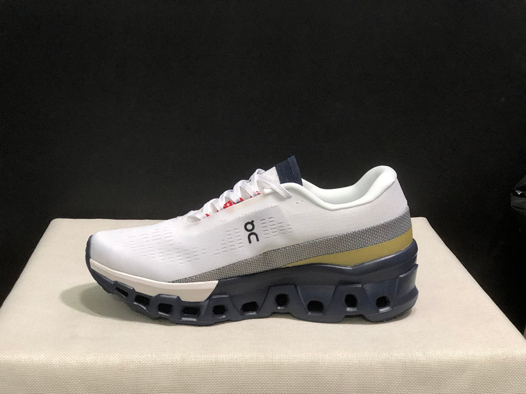On Cloudmonster 2 Running Shoes, White and Midnight