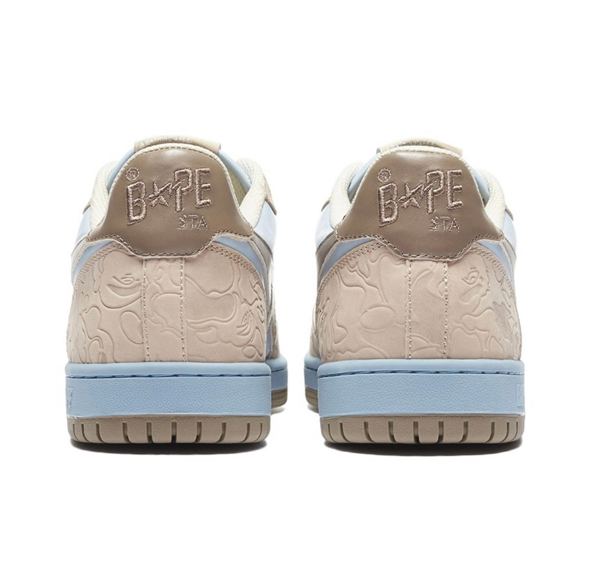 BAPE SK8 STA Sneakers in Light Blue and Beige