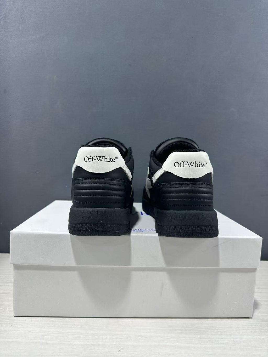 Off-White Out Of Office Low-Top Sneakers Black White OMAI89C99LEA0191001