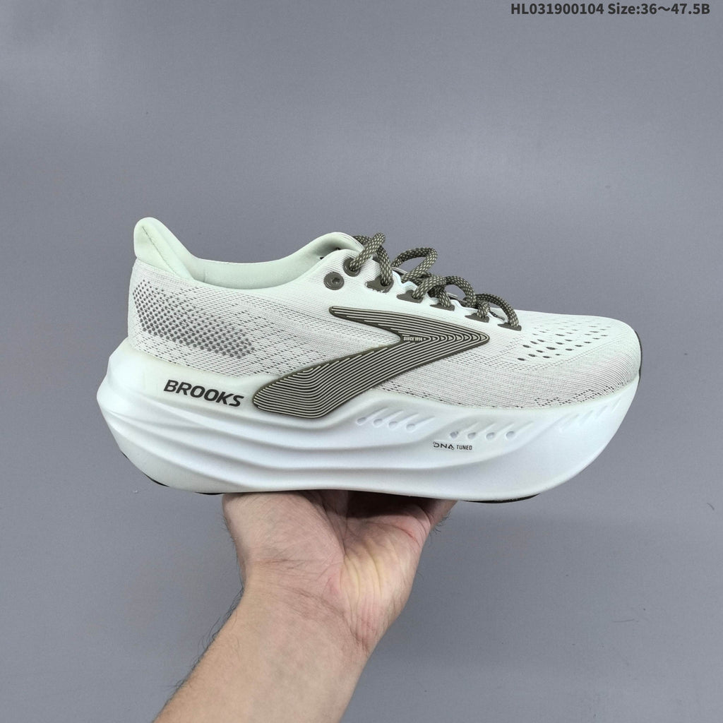 Brooks Glycerin Max Running Shoes, White and Lime