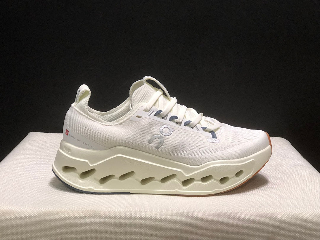 On Cloudsurfer Max Ivory Steel Grey Running Shoes