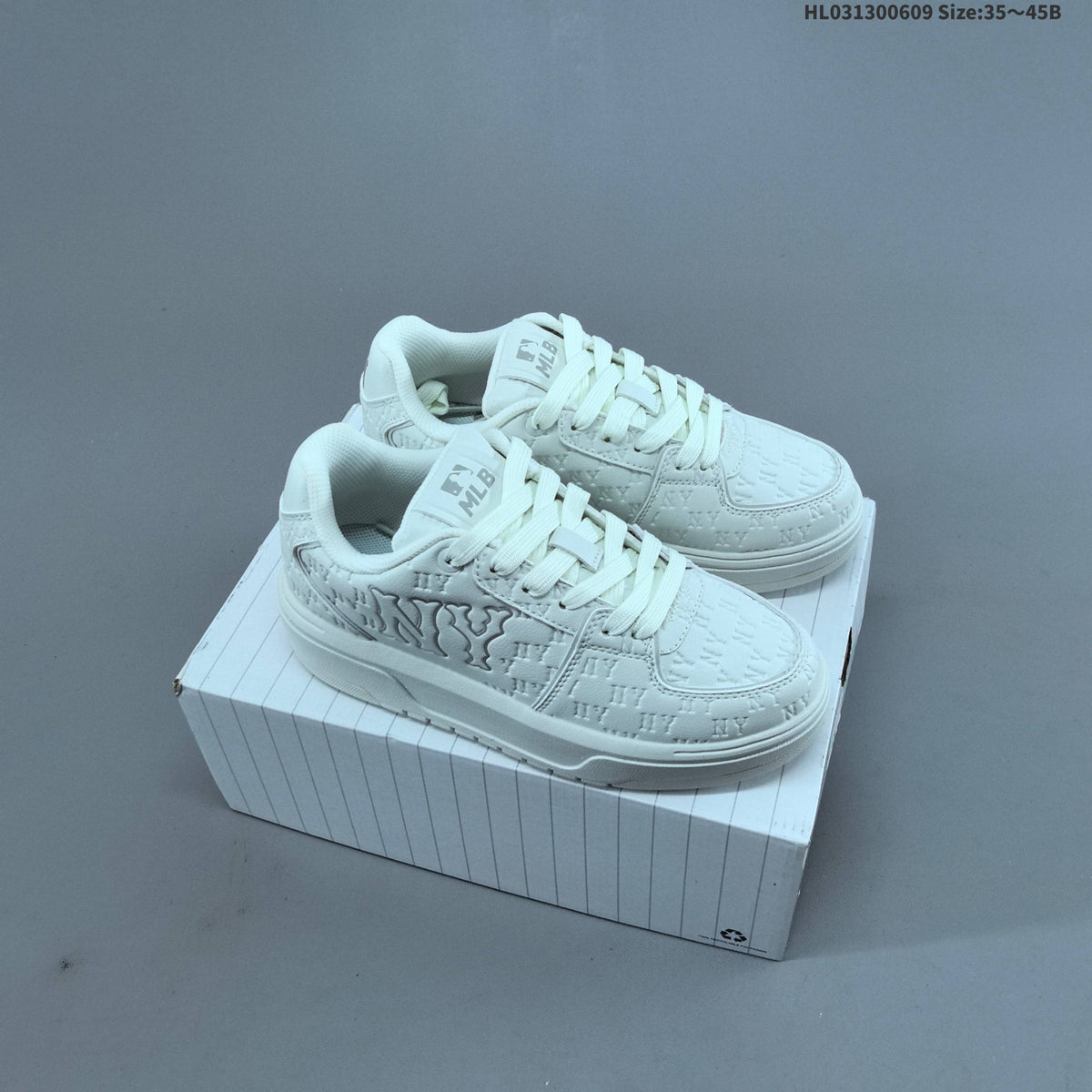 MLB NY Low-Top Platform Sneakers in White