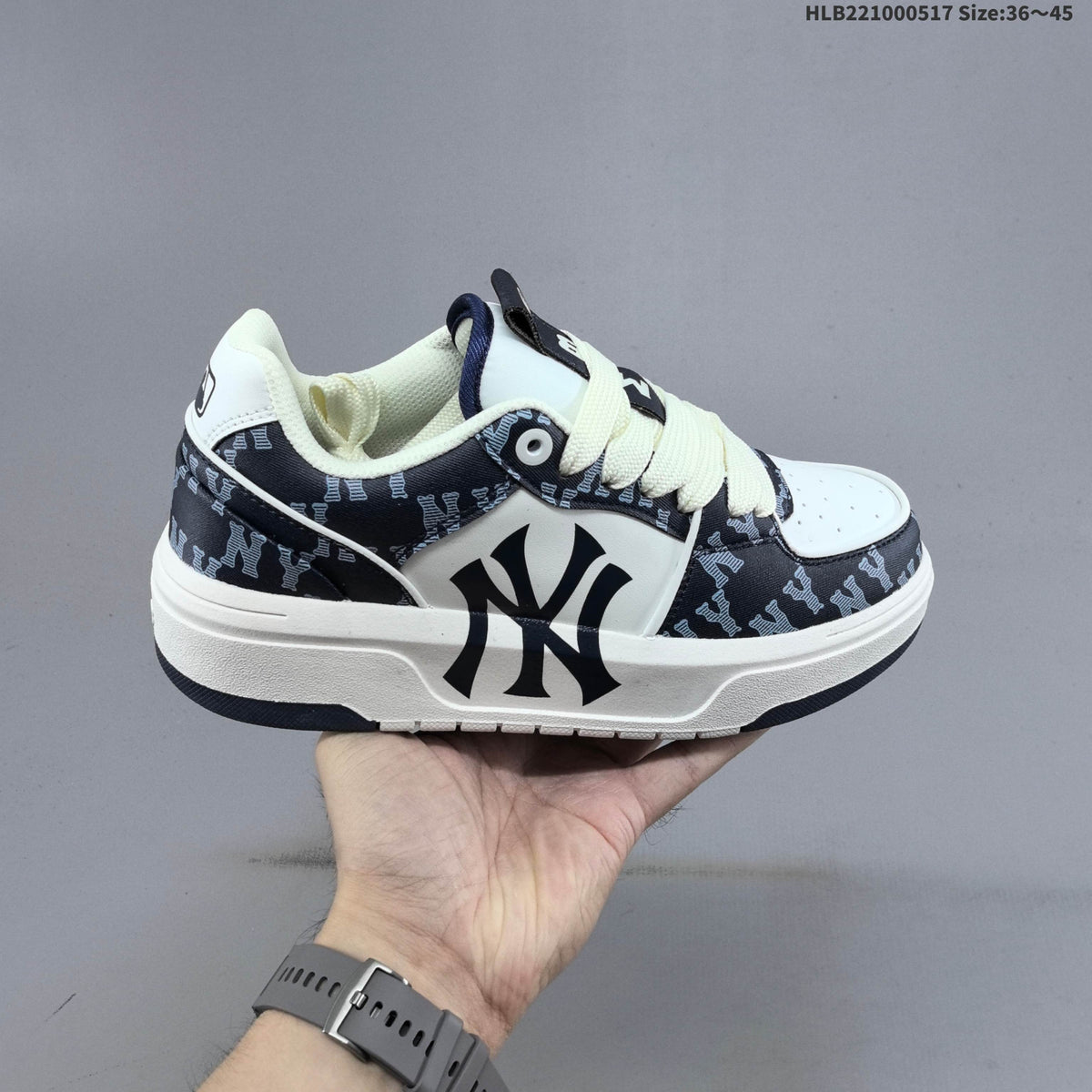 MLB New York Yankees Platform Sneakers, Navy and White