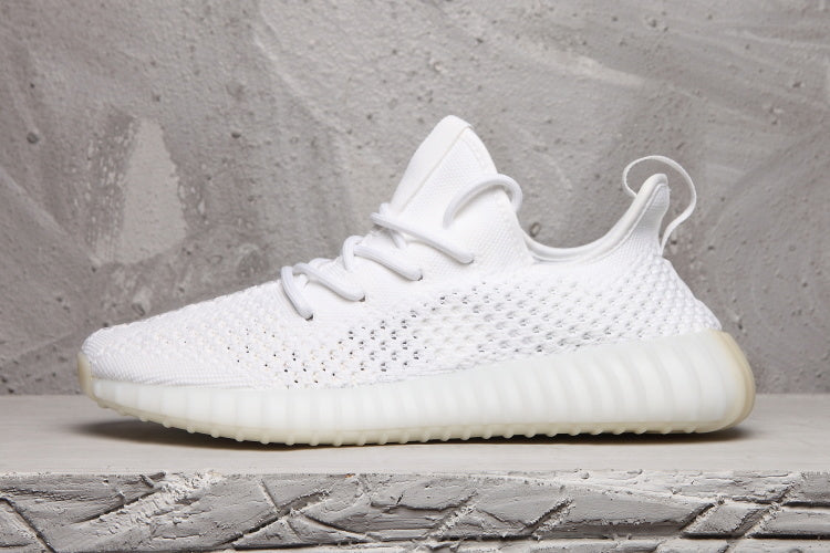 Yeezy 350 V2 White Knit Low-Top Sneakers