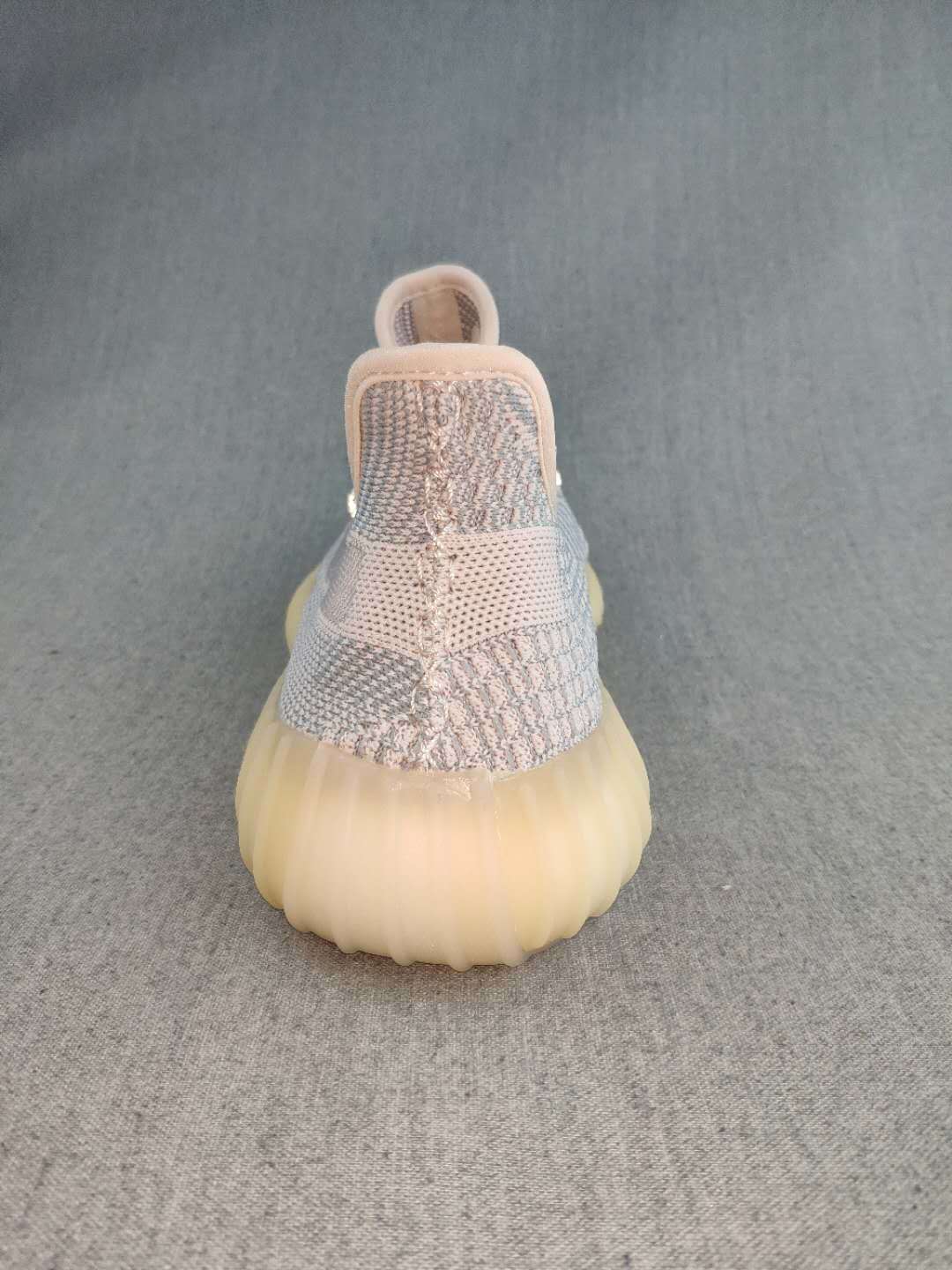 Yeezy 350 V2 Knit Sneakers in Gray and Cream