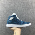 Air Jordan 1 Mid Blue Pattern Women's Sneakers AH7389-300