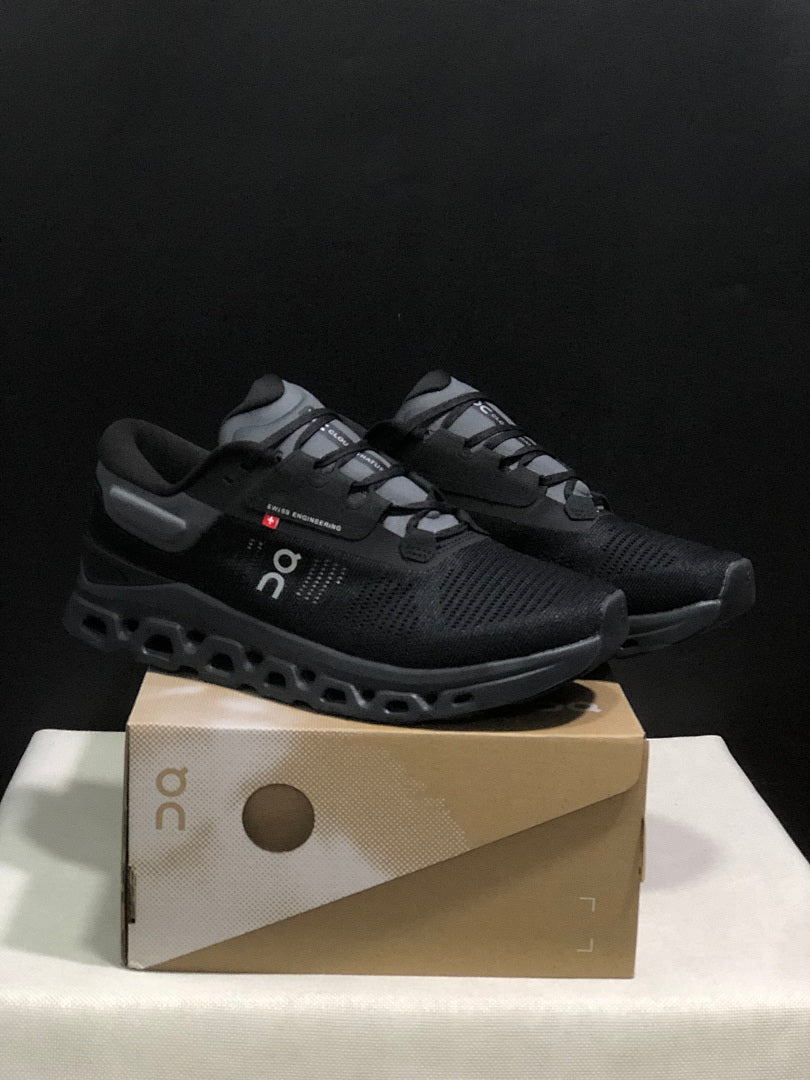 On Cloudstratus 3 Black Running Shoes