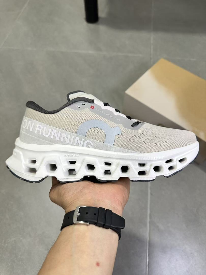 On Running Cloudmonster Sneakers in Gray and White