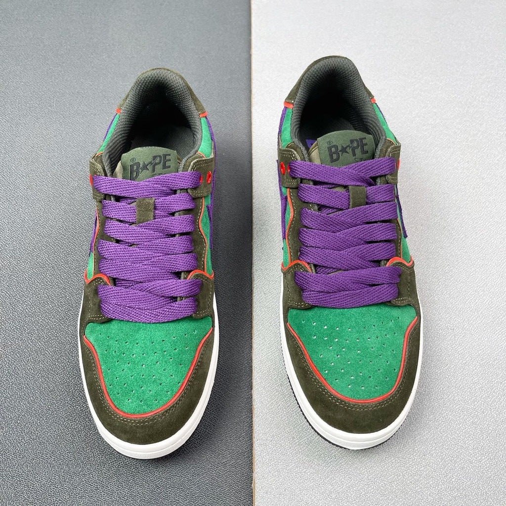 BAPE SK8 Sta Sneakers Green and Purple