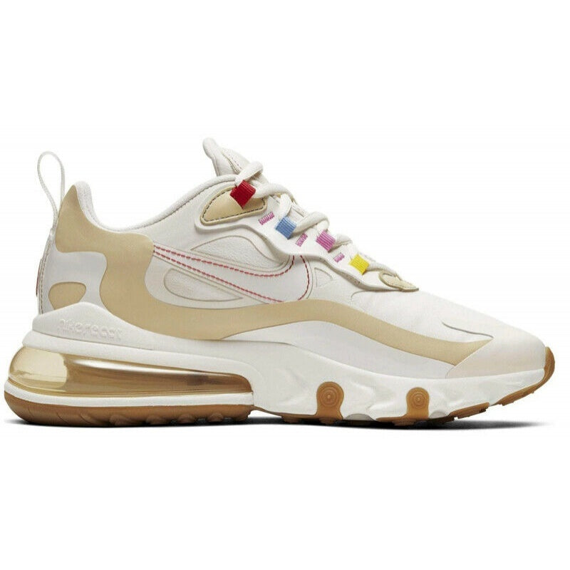 Nike Air Max 270 React CQ0208-101 Sneakers, Cream and Tan