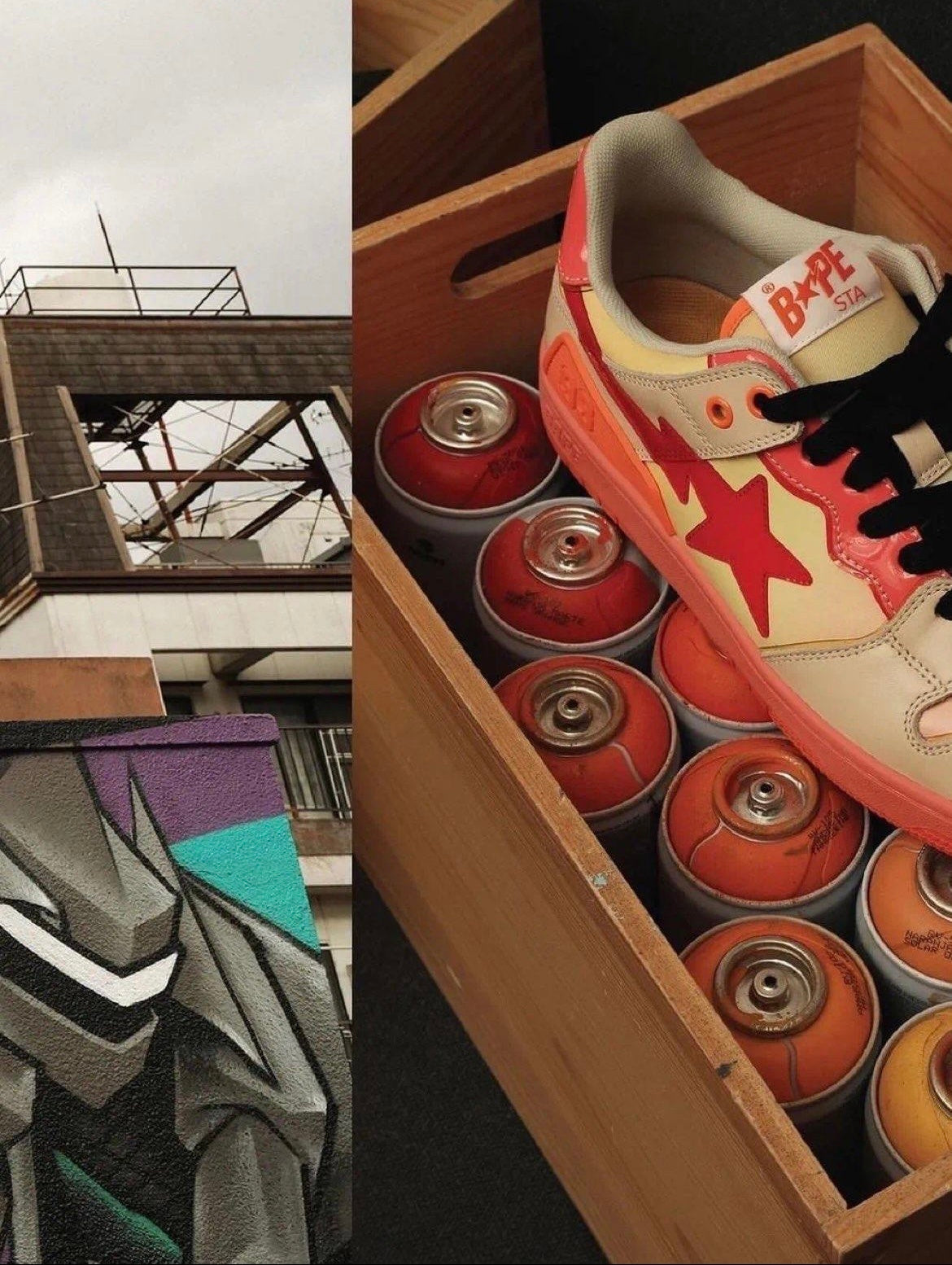 BAPE SK8 STA Low-Top Sneakers in Orange Gradient