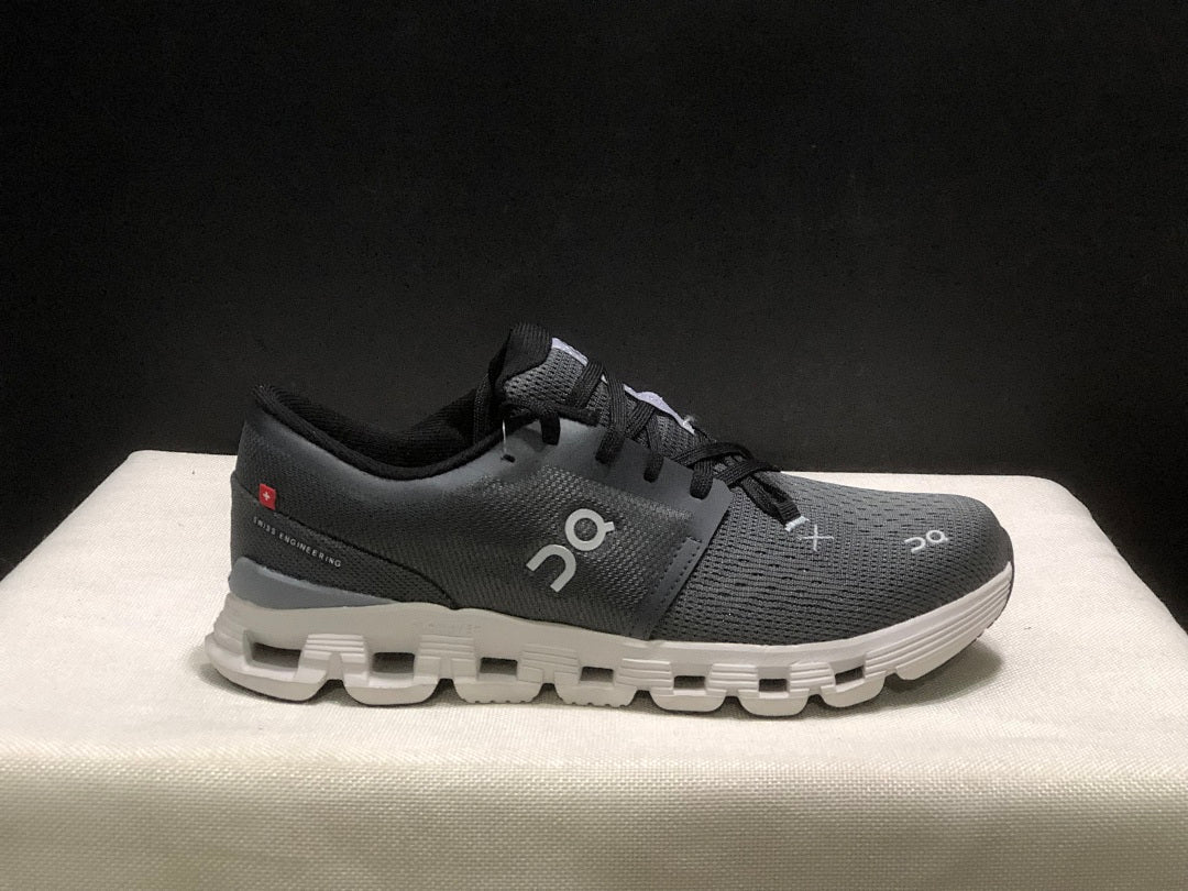 On Cloud X 4 Sneakers in Black and Dark Grey