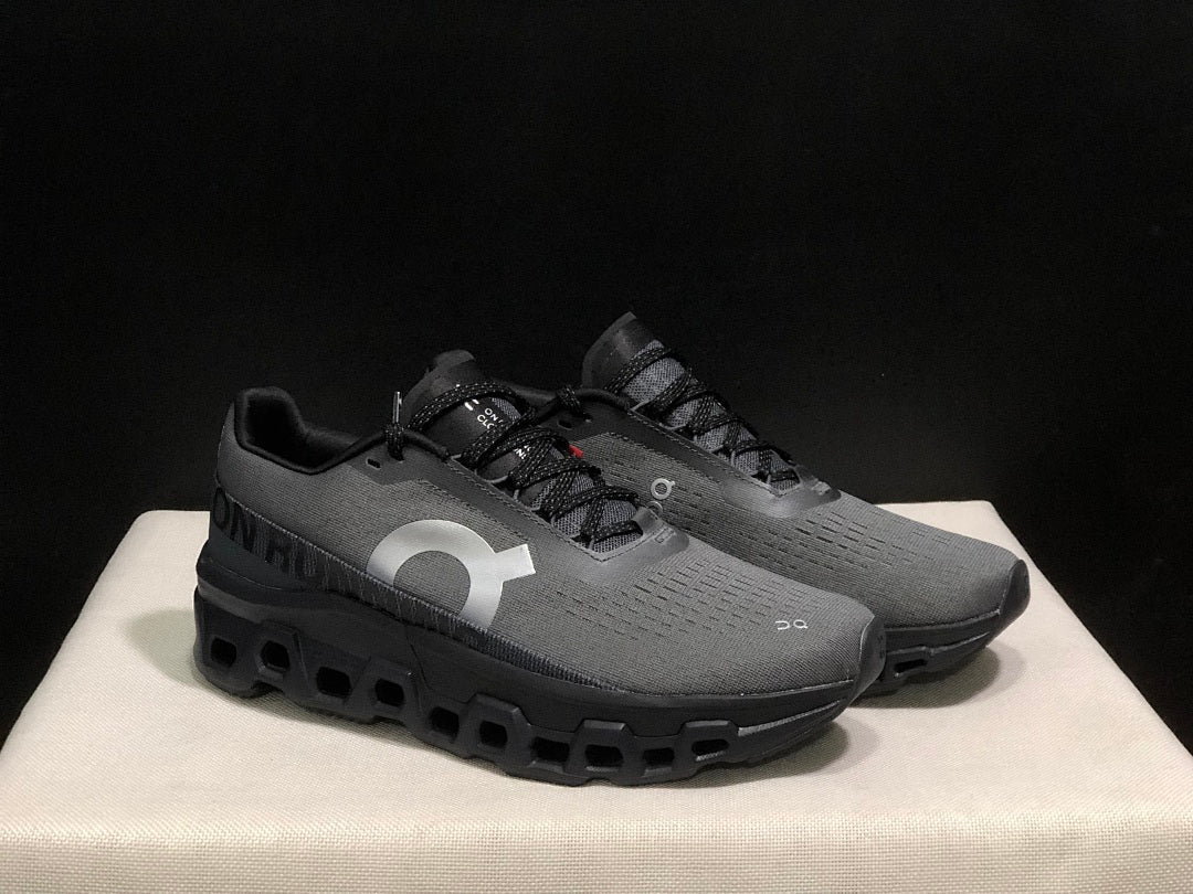 On Cloudmonster 2 Running Shoes in Gray and Black